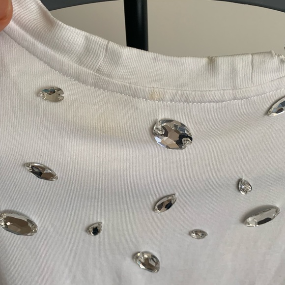 CHRISTOPHER KANE Crystal-embellished Cotton Jersey White SIZE S - Picture 5 of 11